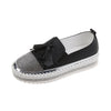 Shallow Leather Rhinestone Platform Shoes For Women