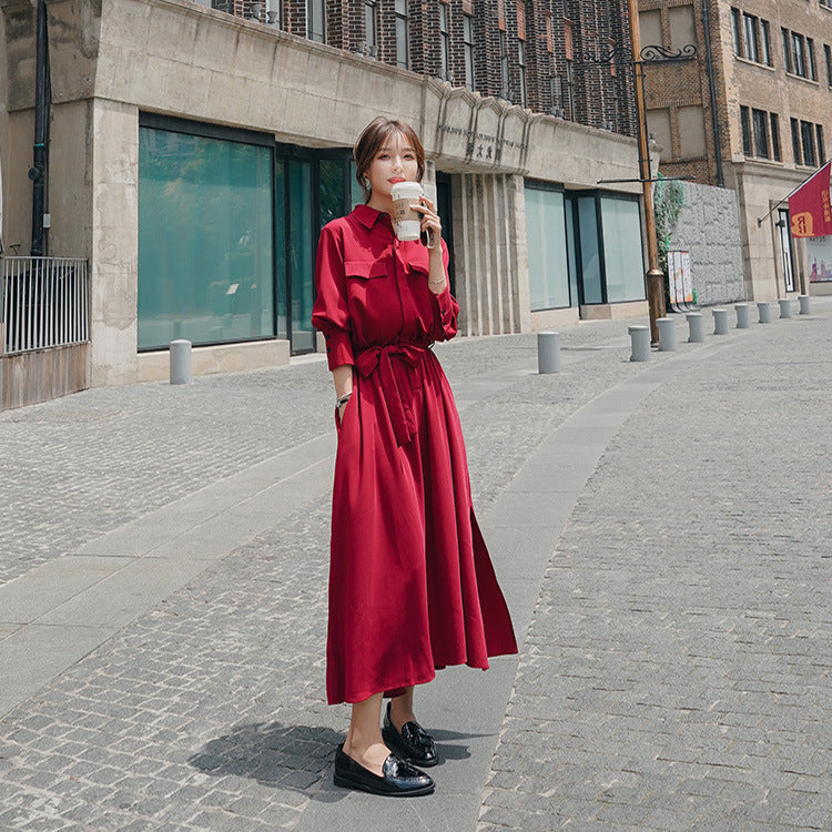 Waist shirt dress
