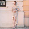 Short Front And Long Back Sequins Long Formal Dress Prom Party