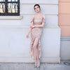 Short Front And Long Back Sequins Long Formal Dress Prom Party