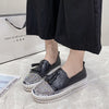 Shallow Leather Rhinestone Platform Shoes For Women